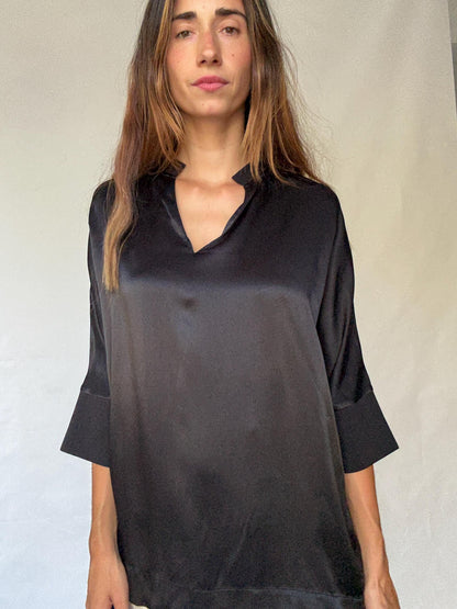 Adolfo Dominguez Satin Black Blouse — additional view 7