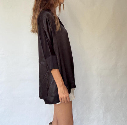 Adolfo Dominguez Satin Black Blouse — additional view 5