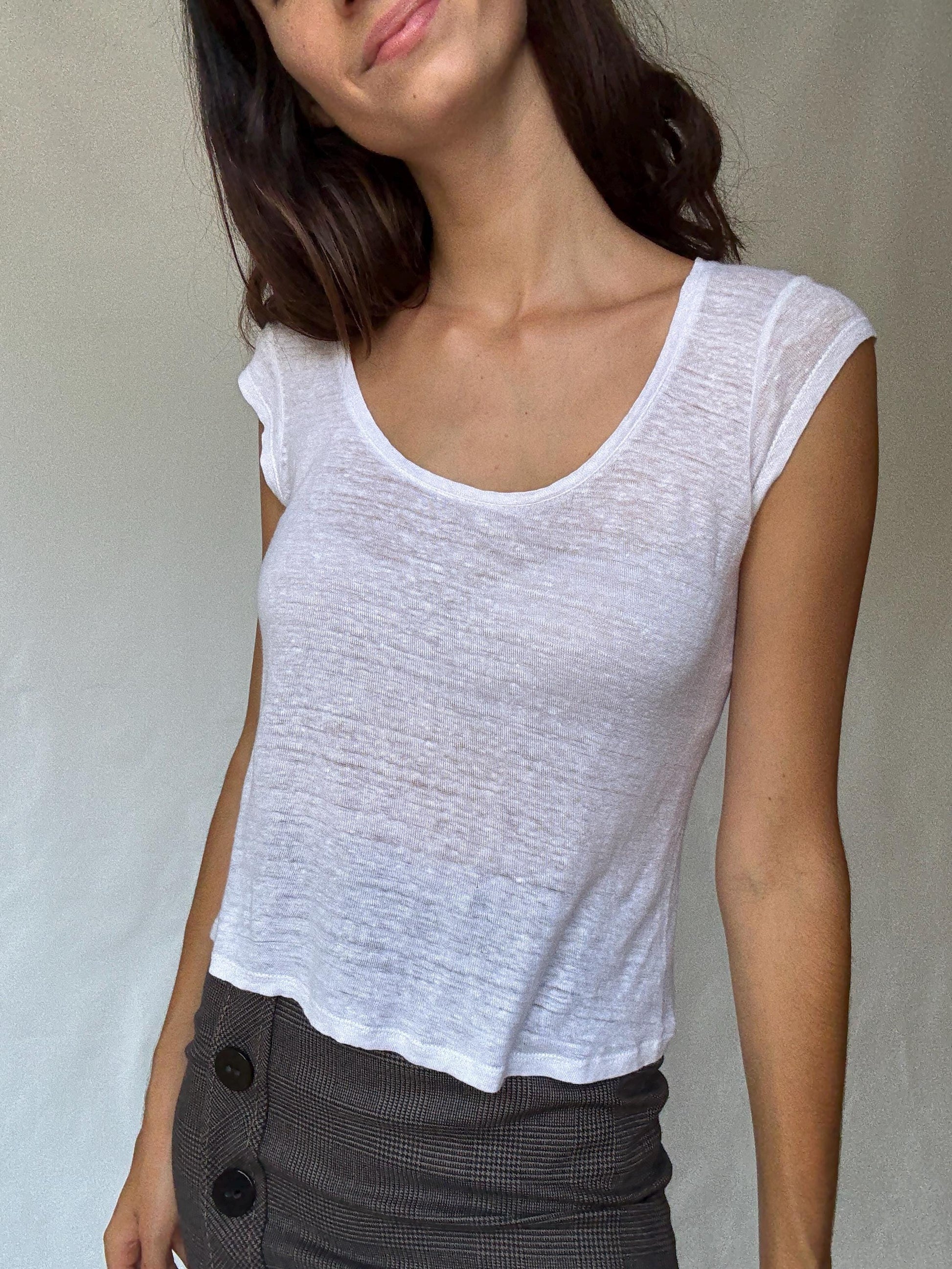 Massimo Dutti Sheer White Cotton Shirt in a Casual Minimalist Design, Inspired by Kate Middleton's Classic Style, US Size XS - EU S