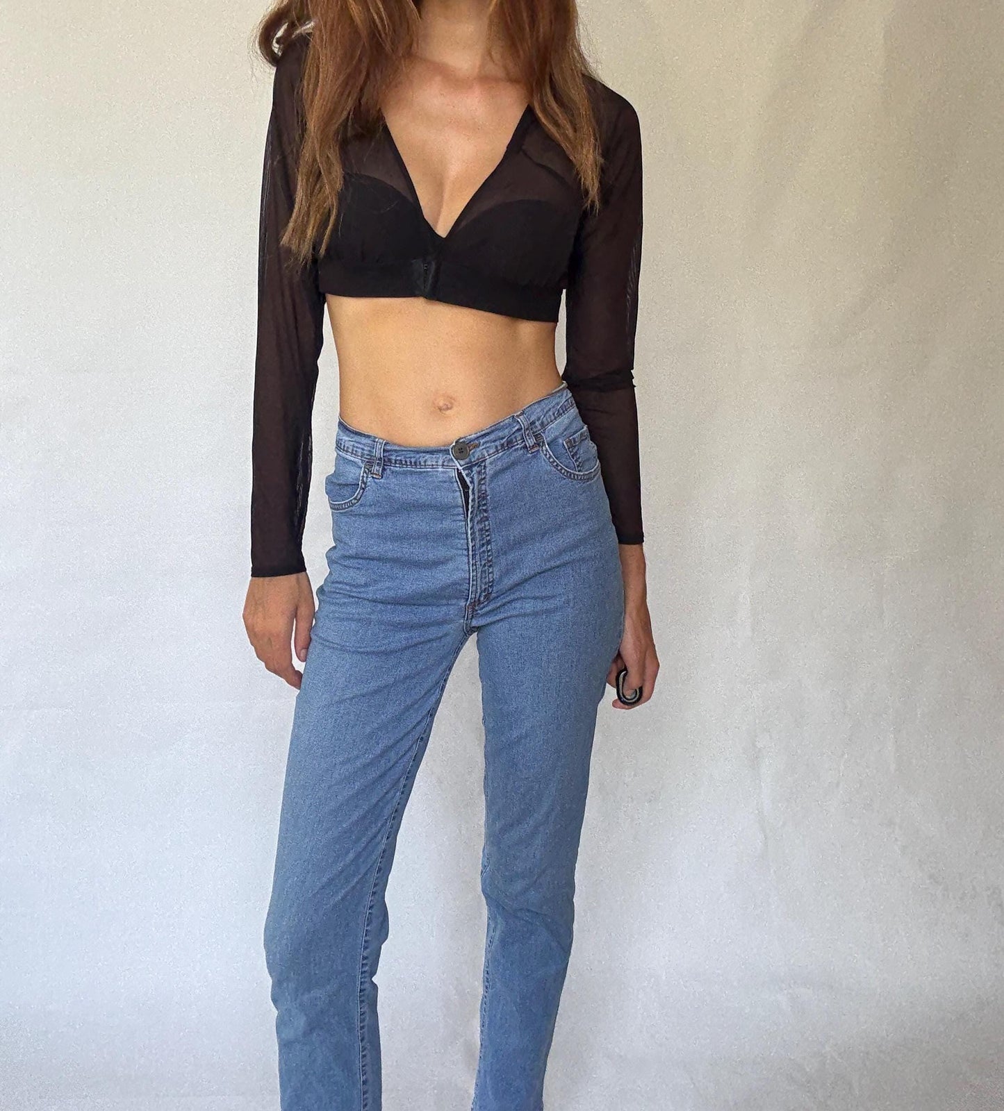 Monte Napoleone Milano high waist skinny jeans, Tall girl pants, stretchy cotton lycra, Italian made, secondhand denim, comfy flattering fit