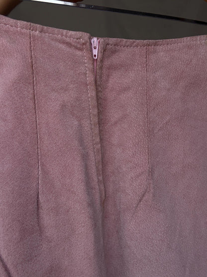 Petite Vintage Pink Suede Mini Skirt — additional view 8