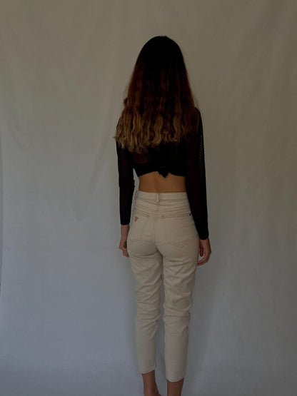 Off-White High Rise Mom Jeans — back view