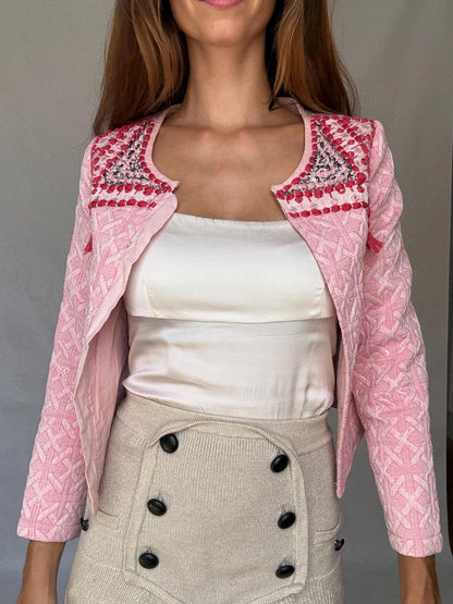 Embellished Cropped Blazer With Sequins — additional view 6