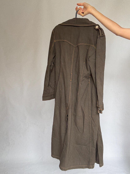 Dark Denim Double-Breasted Trench Coat — additional view 6