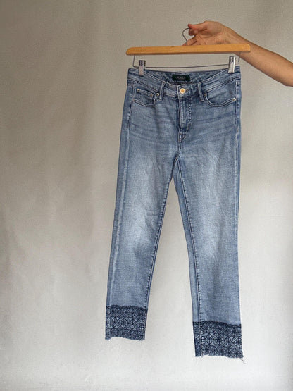 Ralph Lauren Embroidered Cropped Jeans with Lace Hem — additional view 9