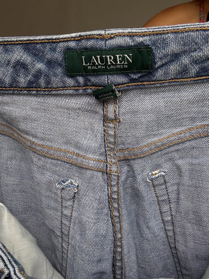 Ralph Lauren Embroidered Cropped Jeans with Lace Hem — additional view 8