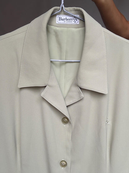 Vintage Burberrys short sleeve midi dress, size XL, minimalist 90s office look