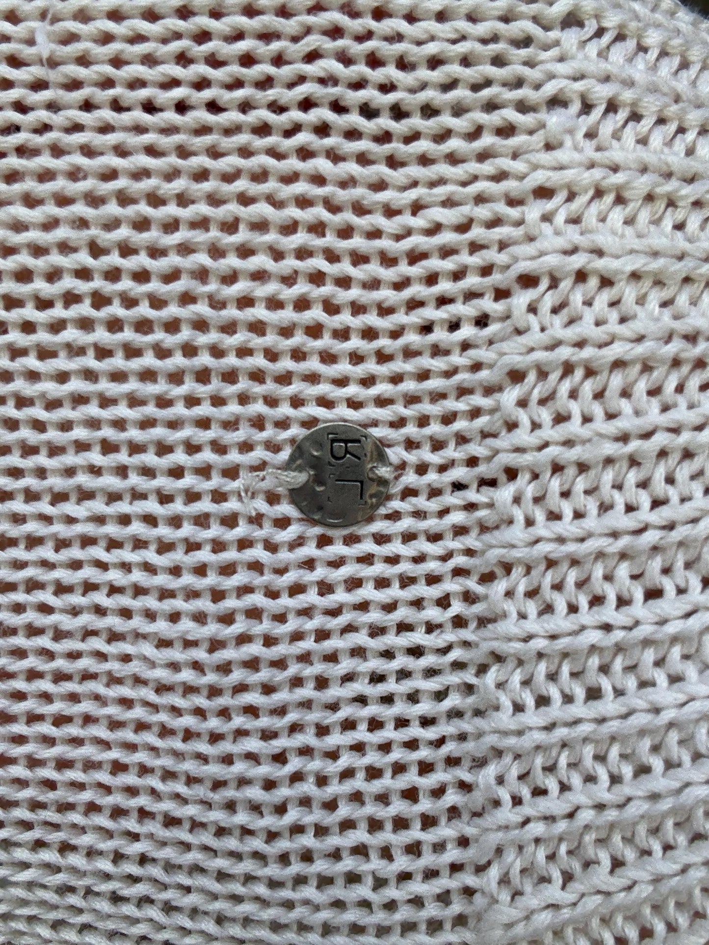 Denim & Supply Ralph Lauren cream knit jumper, 100% linen, relaxed fit, textured knit detail, minimalist chic, US M, casual everyday