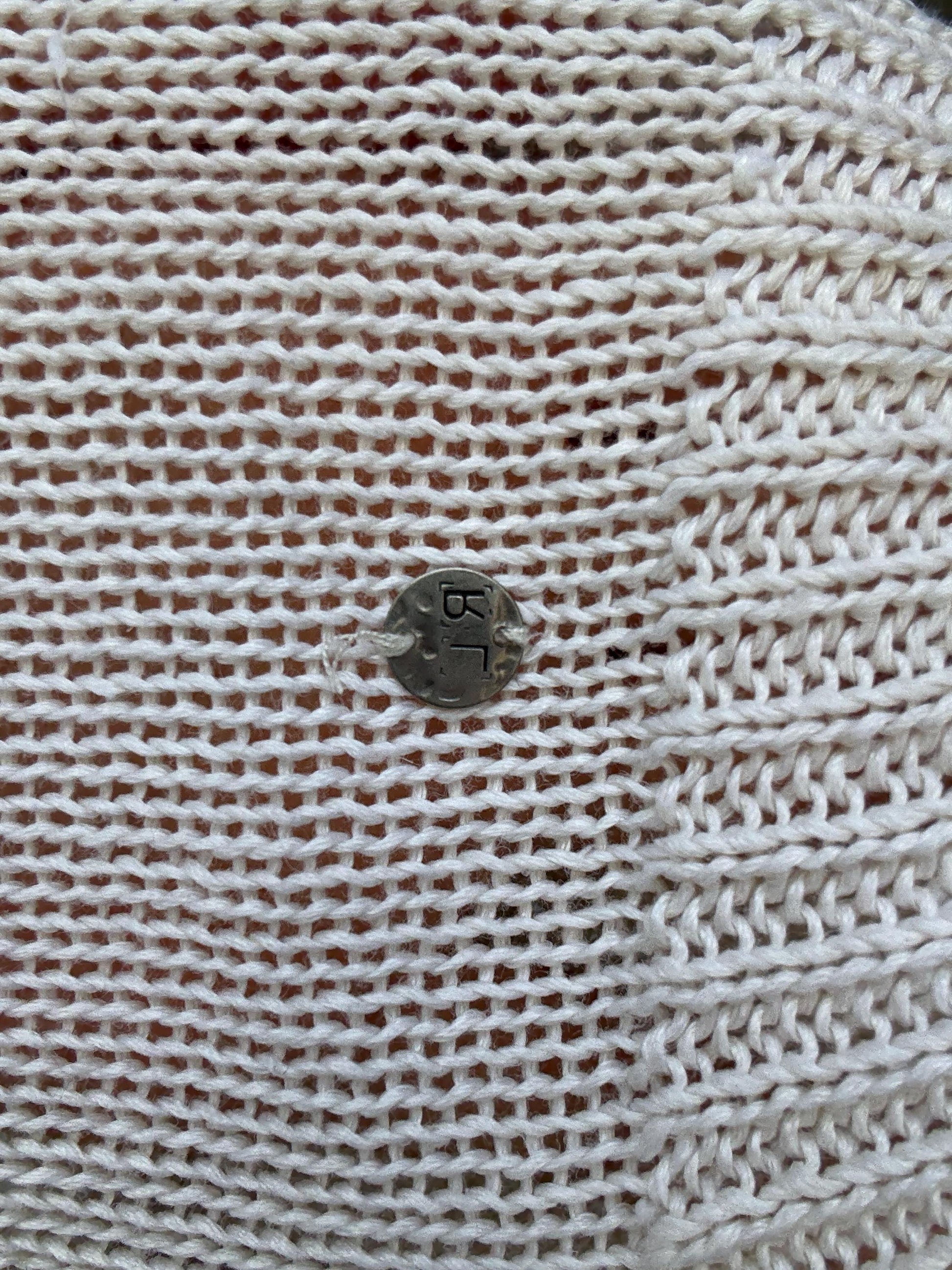 Denim & Supply Ralph Lauren cream knit jumper, 100% linen, relaxed fit, textured knit detail, minimalist chic, US M, casual everyday