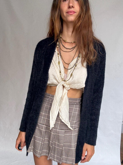 Dark Navy Metallic Shimmer Cardigan