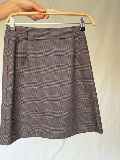 Vintage Wool Blend Plaid A-Line Skirt — additional view 7