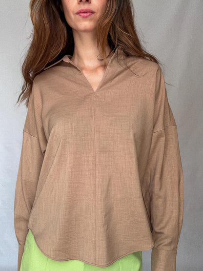 Adolfo Domínguez Earthy Tan Oversized Shirt — additional view 6
