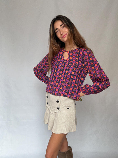 Vintage 70s Psychedelic Print Blouse