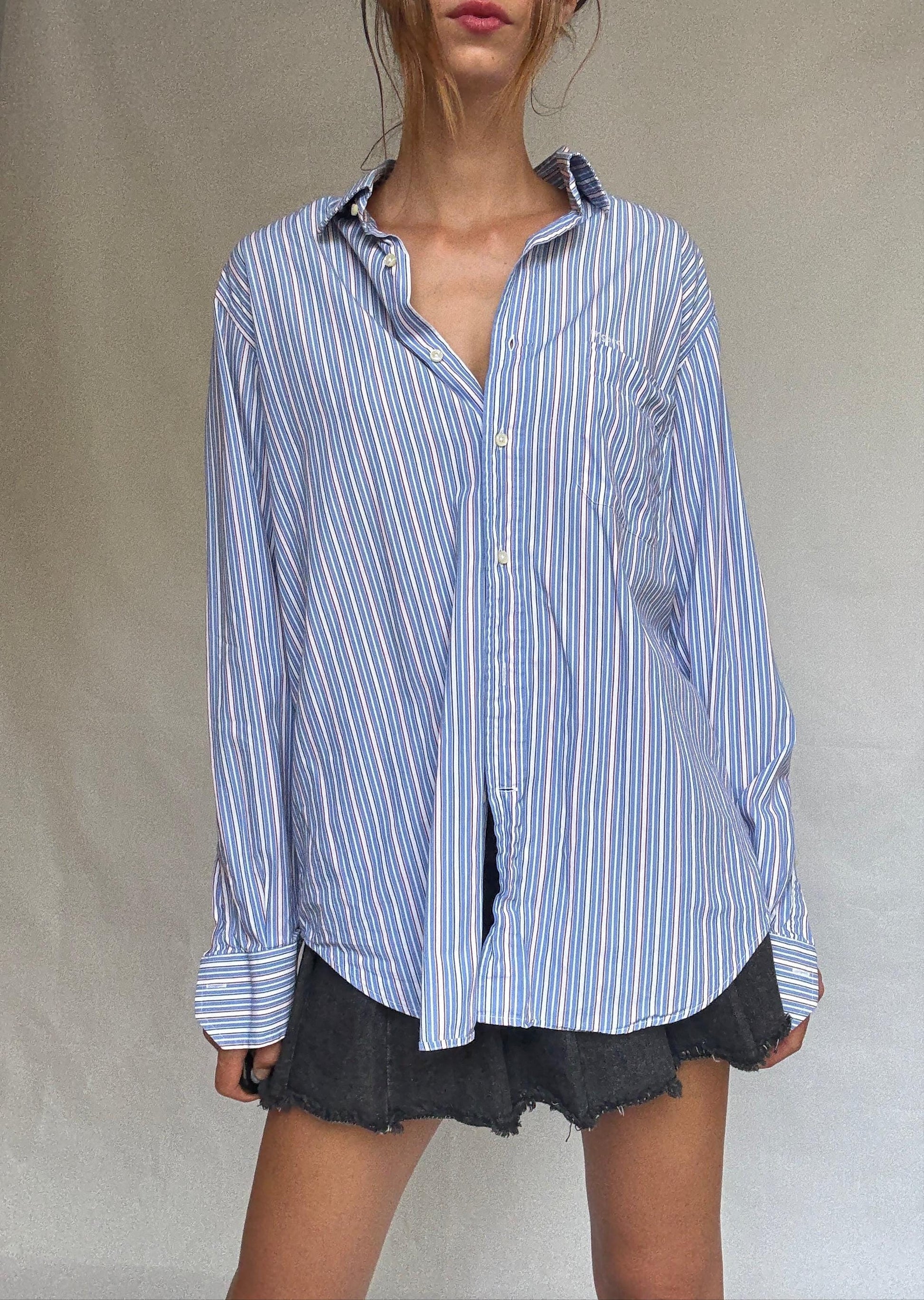 Vintage Ungaro Striped Cotton Button-Up Shirt — additional view 7