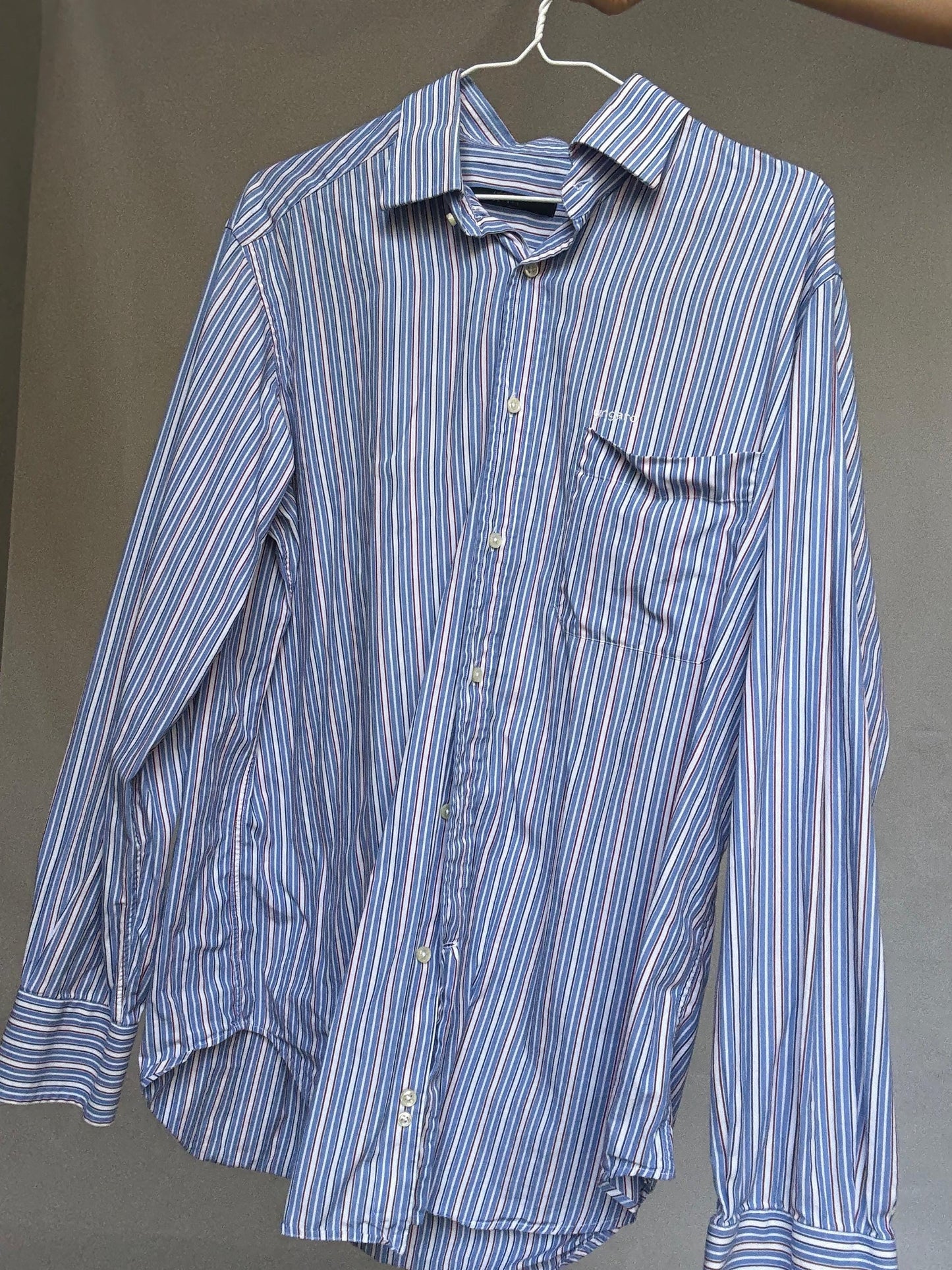 Vintage Ungaro Striped Cotton Button-Up Shirt — additional view 10