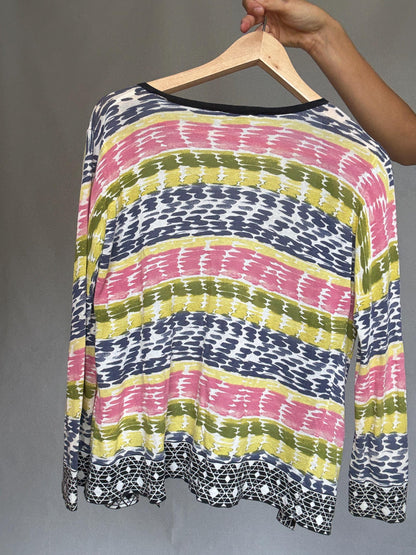 Vibrant Multicolor Cotton Vest With Geometric Trim — additional view 7