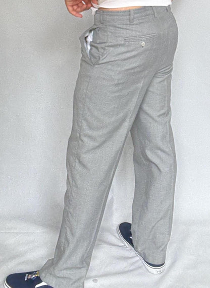 Vintage Grey Wool Blend Straight Fit Trousers — additional view 5