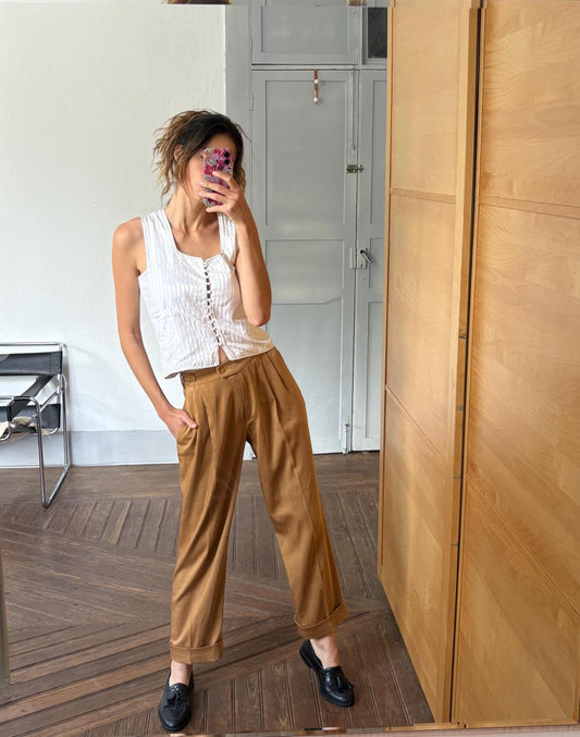 Vintage Black Leather Tassel Loafers — detail