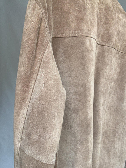 Vintage Taupe Suede Jacket, Unisex Retro Style — additional view 10