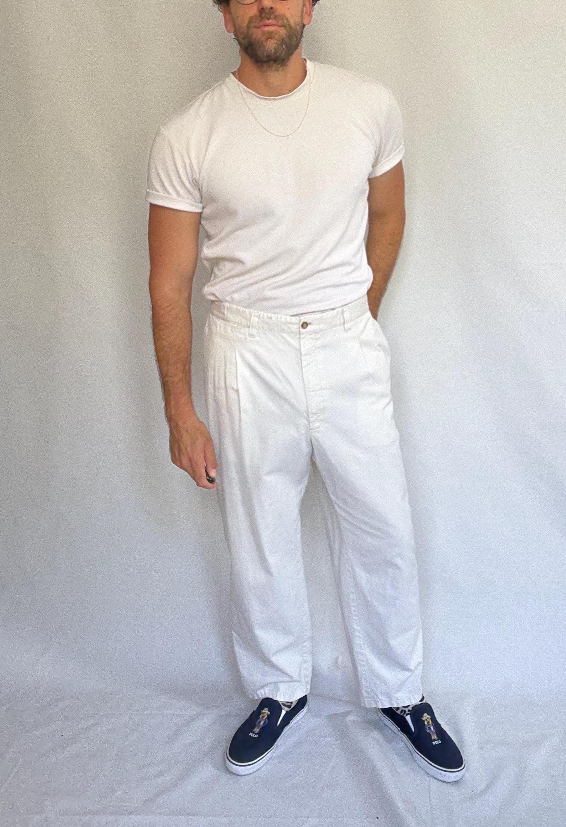 Burberry London white pants, cotton, relaxed straight leg, high waist, plaid lining detail, elegant Carolyn bessette, kennedy, 3XL (XXXL).