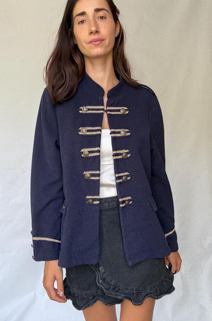Navy Military Blazer With Gold Buttons — detail
