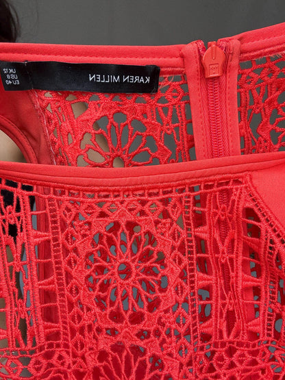 Coral Lace Panel Bodycon Dress — additional view 10