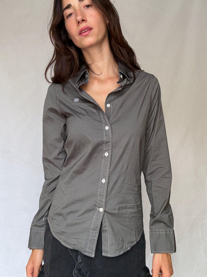 G-Star Raw Grey Button-Up Shirt — back view