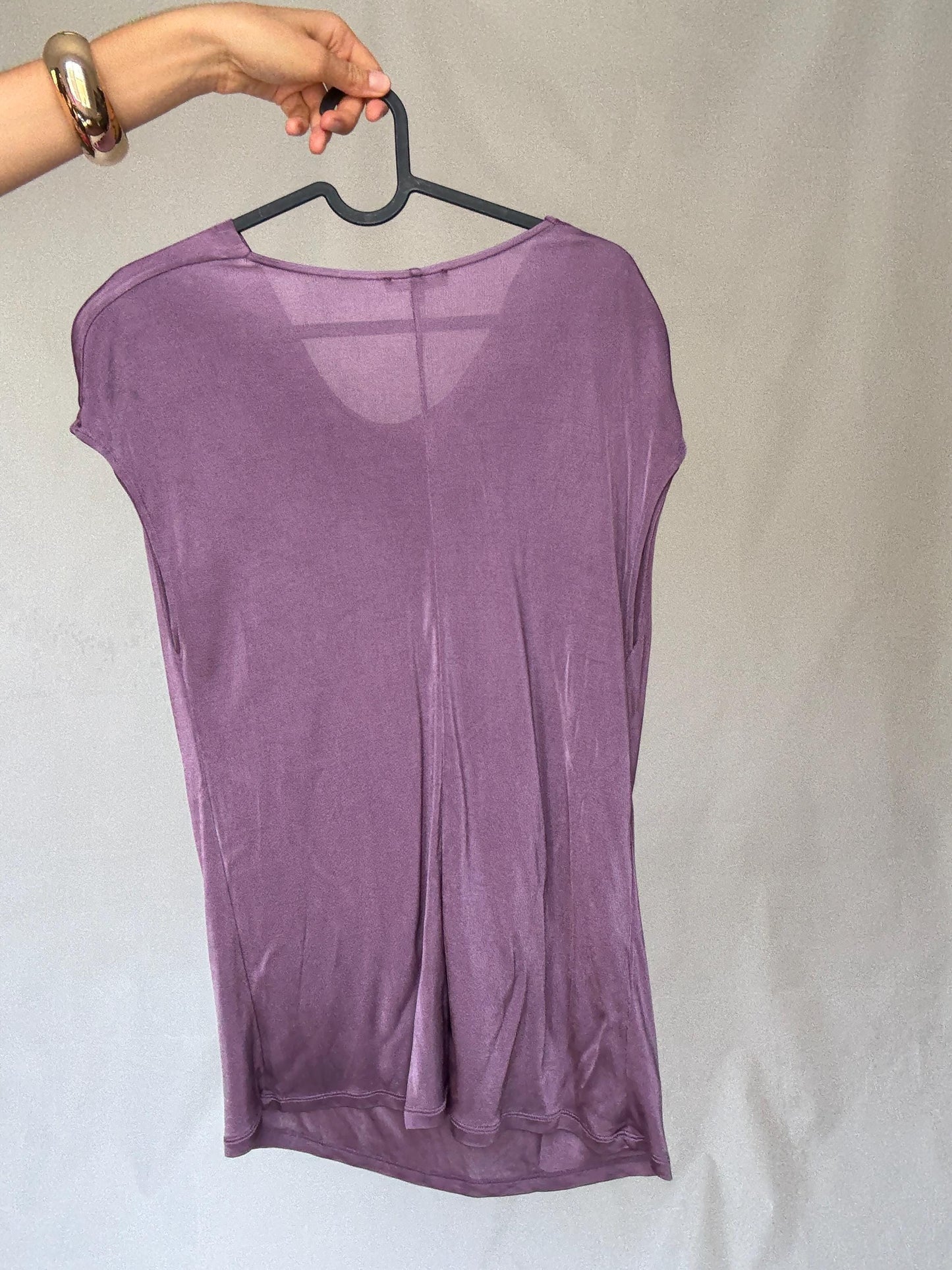 Elegant Massimo Dutti Stretchy Viscose Blouse L Purple Y2K Style Britney Spears Inspired, preppy style, soft fabric, casual look