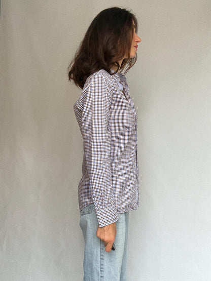 Brown Checkered Cotton Shirt With Pocket — additional view 5