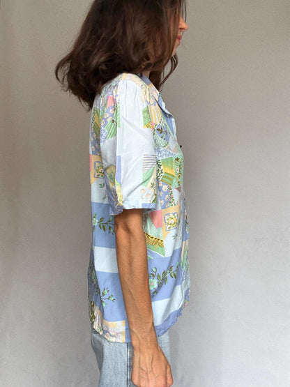 Vintage Patchwork Button-Up Shirt — additional view 5