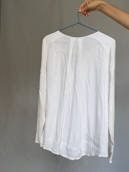 White Blouse With Beaded Neckline Detail — additional view 10