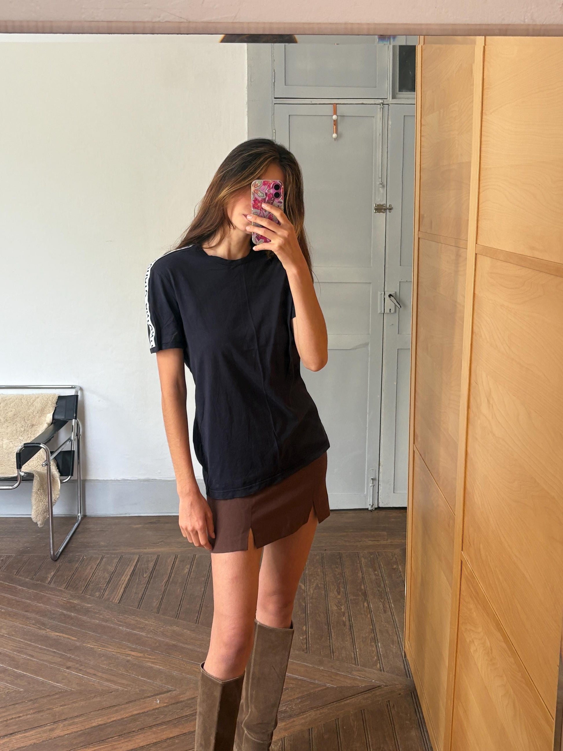 Antony Morato vintage t-shirt black cotton tee unisex streetwear logo top retro minimalist L