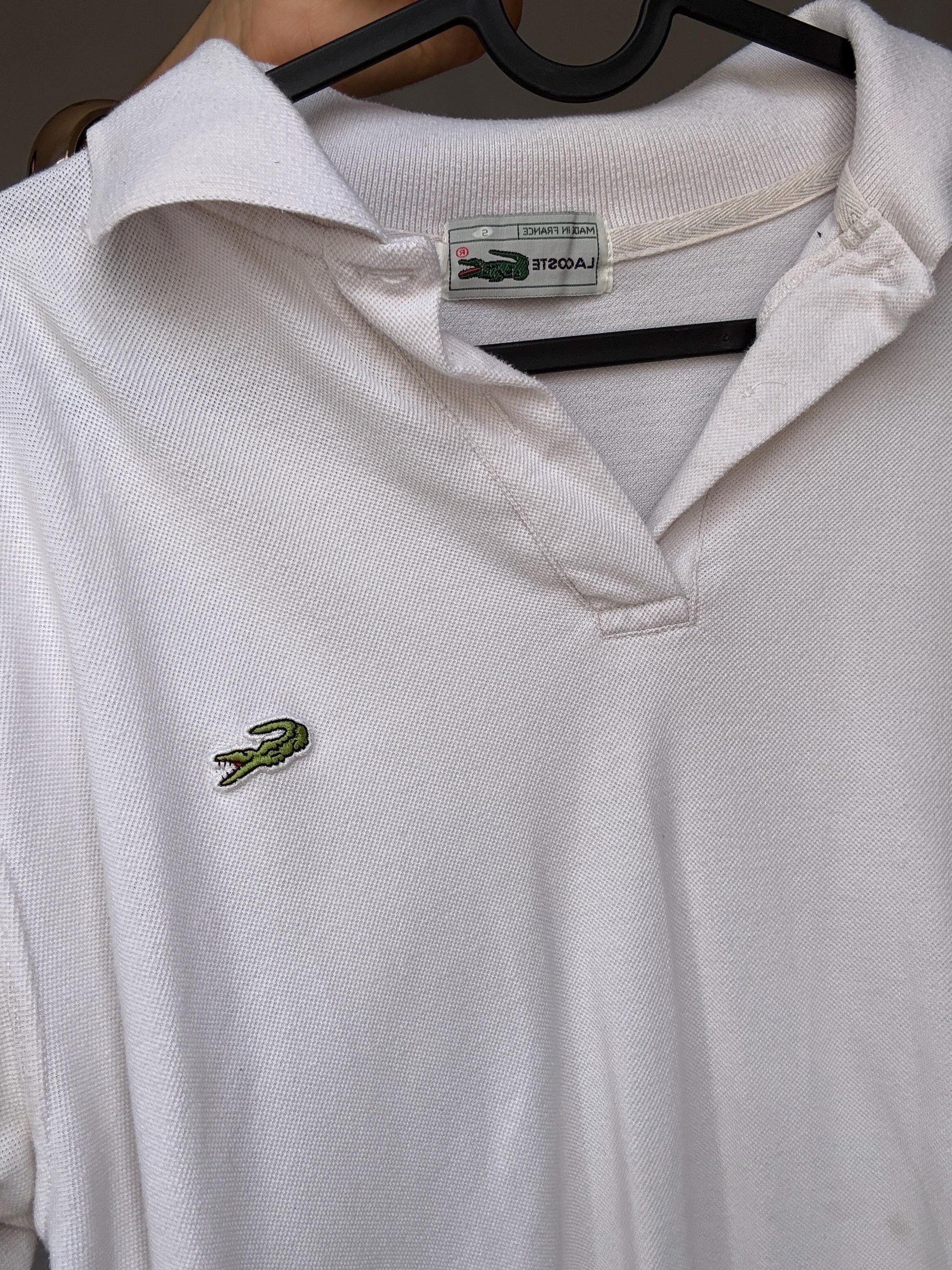 Vintage Lacoste Polo Shirt Made in France, Small Cotton In Streetwear Style, Casual Retro 90s Fashion Staple