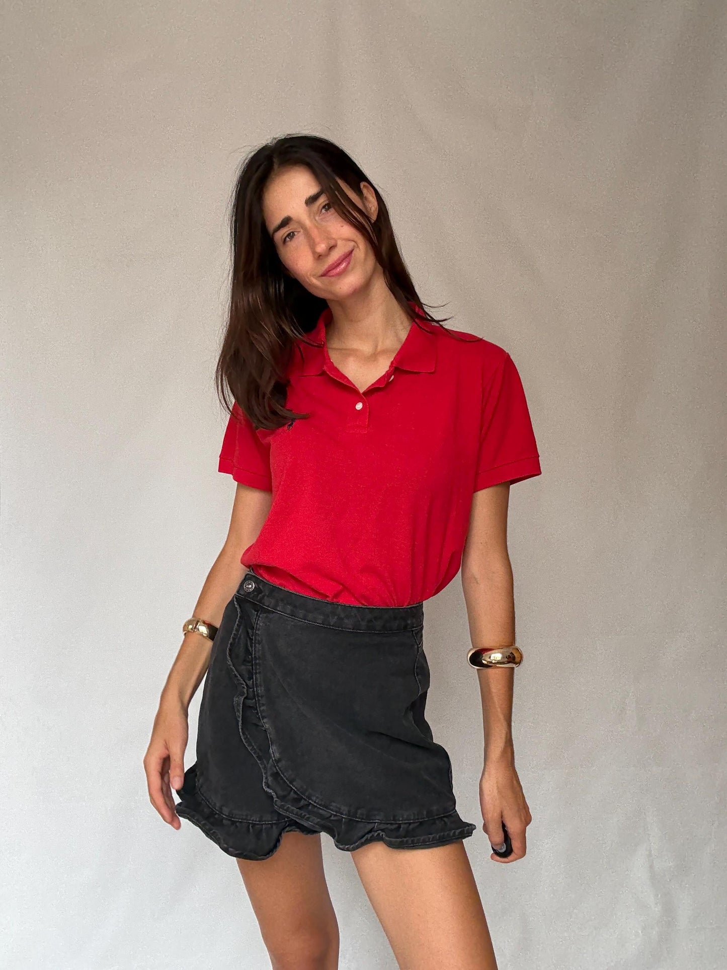 Vintage Polo Ralph Lauren Red Polo Shirt Men’s Y2K Streetwear Style Cotton Feel Size M Inspired by 90s Fashion