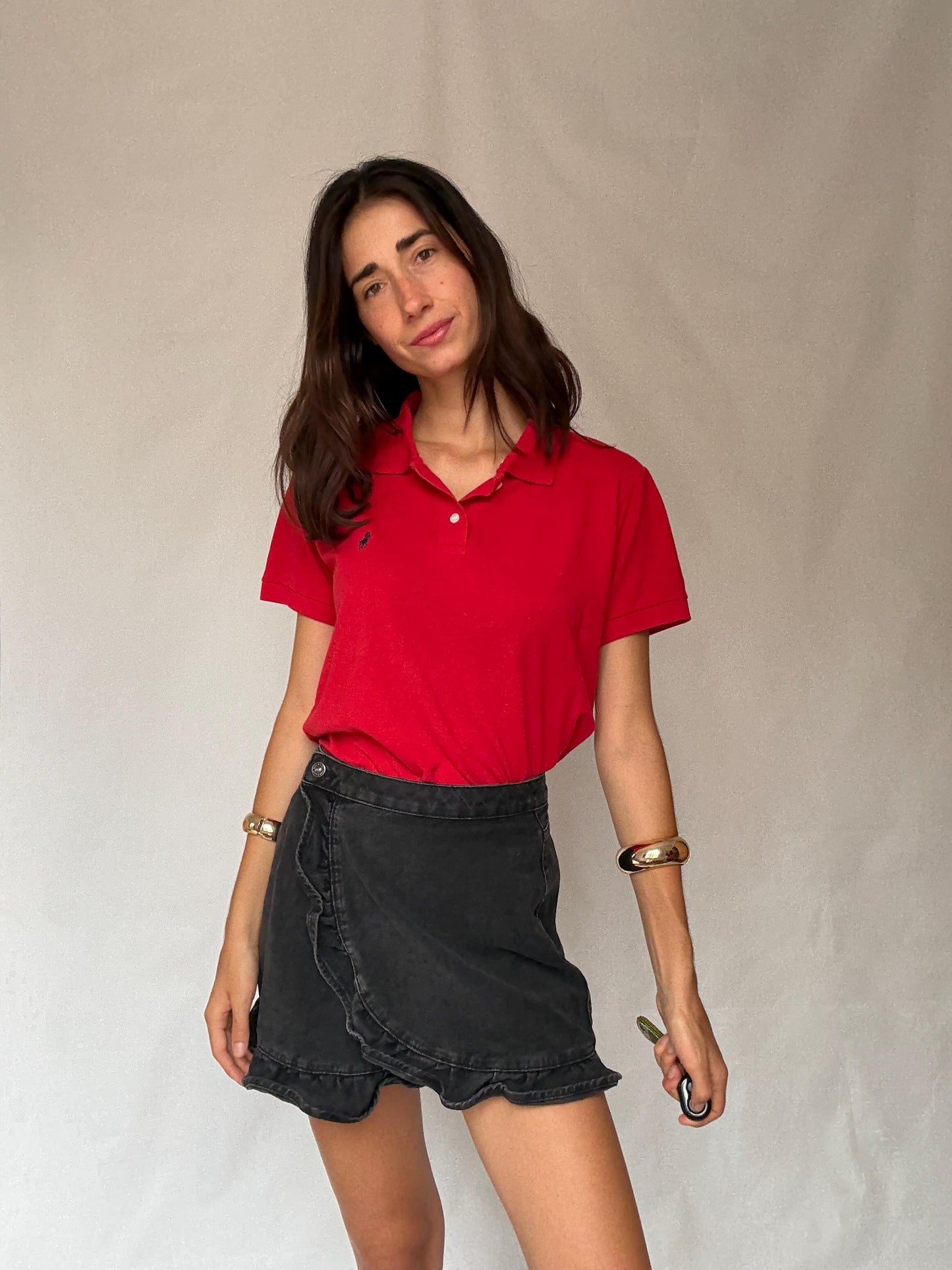 Vintage Polo Ralph Lauren Red Polo Shirt Men’s Y2K Streetwear Style Cotton Feel Size M Inspired by 90s Fashion