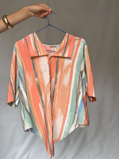 Pastel Stripe Art Deco Vintage Blouse — additional view 7