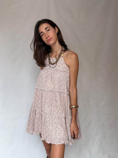 Cotton Floral Sundress For Girls — fabric close-up
