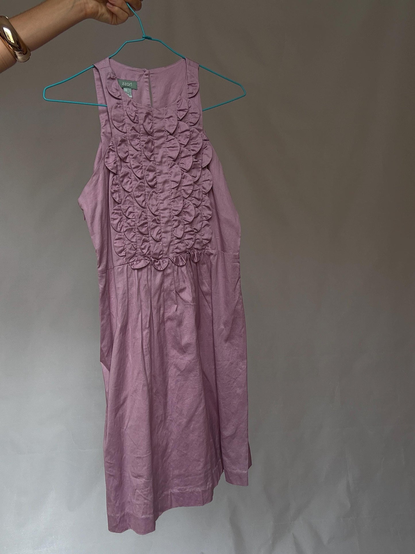 Gorgeous pink ruffle front mini dress, Spanish designer label Hoss Intropia summer outfit, Chic pastel pink wedding guest dress, size 38