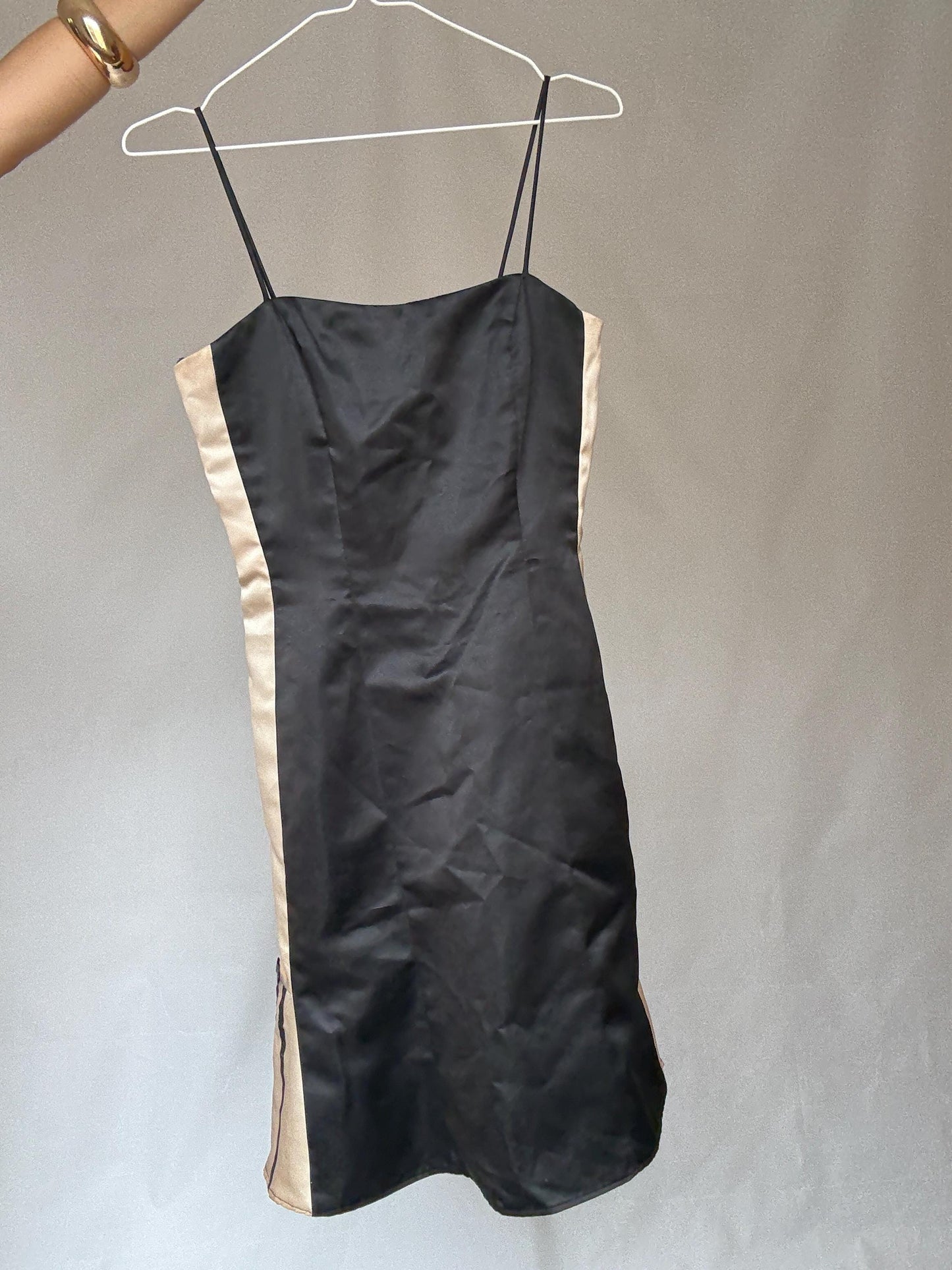 Vintage Dave & Johnny by Laura Ryner black and white slip dress – Luxury short evening dress, cute mini outfit, size 6 - S, made in USA