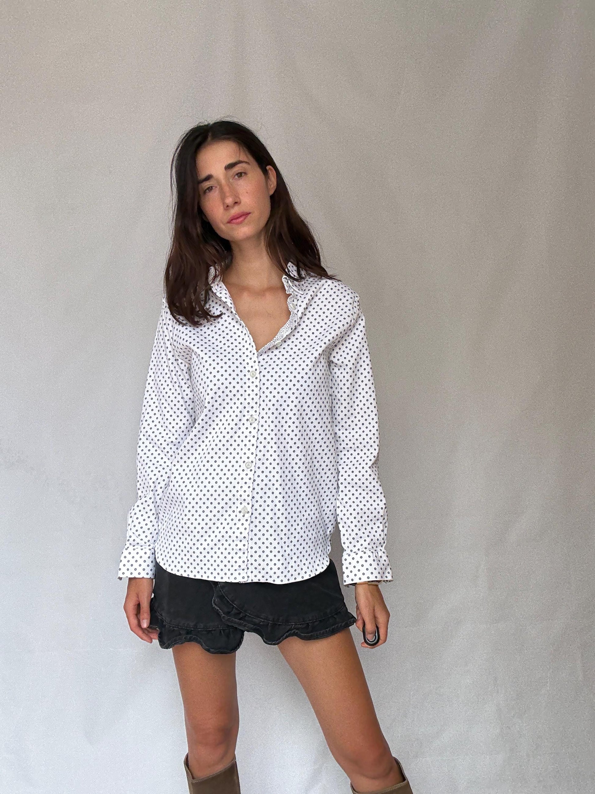 Ted Baker London men’s patterned button-up shirt – size 5 - XL, White and blue floral print oxford shirt, Luxury British designer fashion