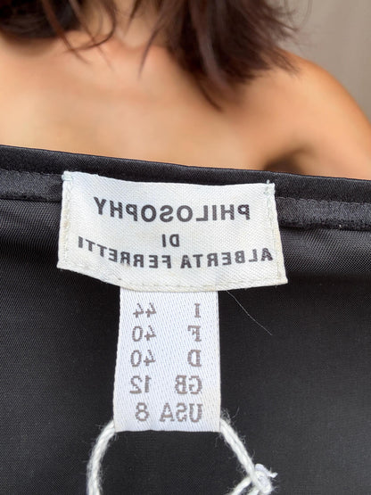 Luxe sashmere wool blend Philosophy di Alberta Ferretti black dress – Italian designer size I44 / US8