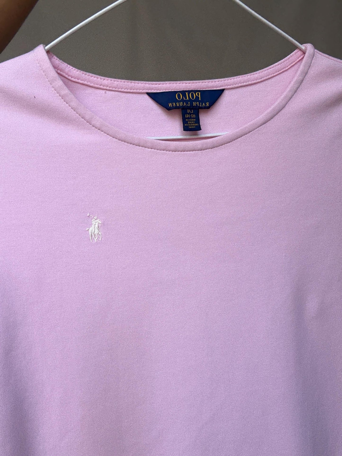 Polo Ralph Lauren Pink Mini Dress, Soft Cotton, Youth Size, Minimalist Style, Perfect for Petite Frame, Casual Wear, Y2K