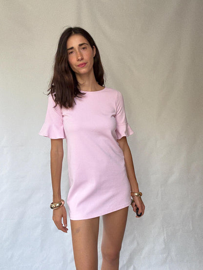 Polo Ralph Lauren Pink Cotton Mini Dress, Y2K Vintage Style