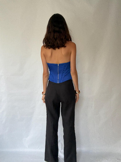 Vintage Black Flared Full-Length Pants — additional view 5