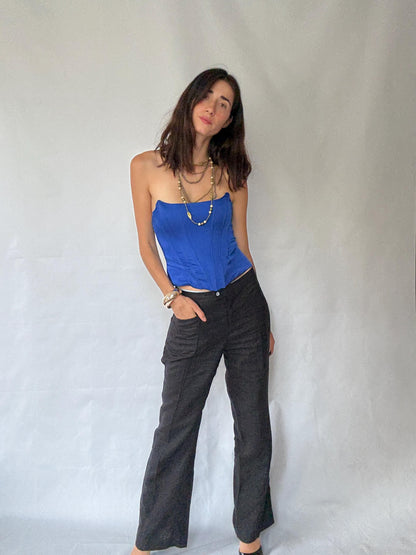 Vintage Black Flared Full-Length Pants — additional view 6