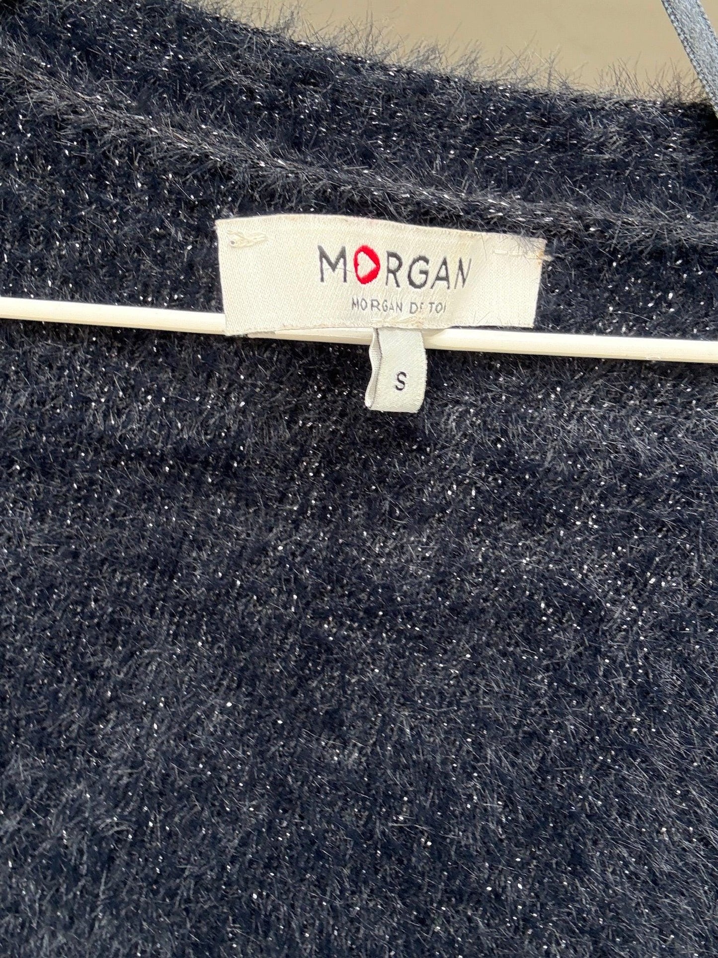 Dark Navy Metallic Shimmer Cardigan — additional view 7