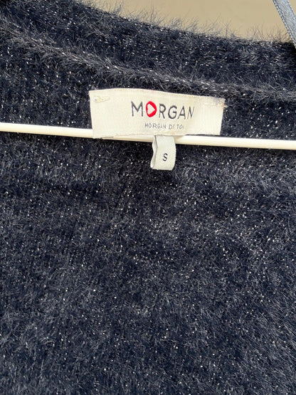 Dark Navy Metallic Shimmer Cardigan — additional view 7