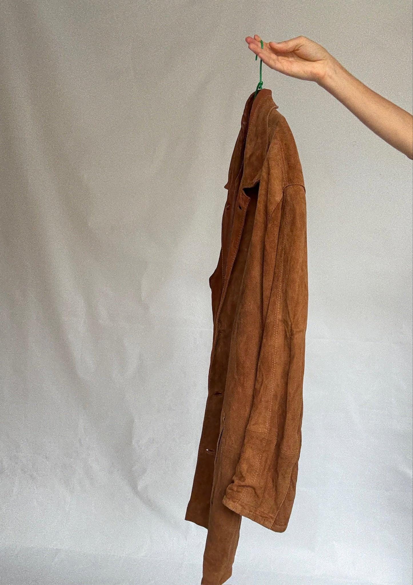 Vintage Brown Suede Leather Coat by Emidio Tucci