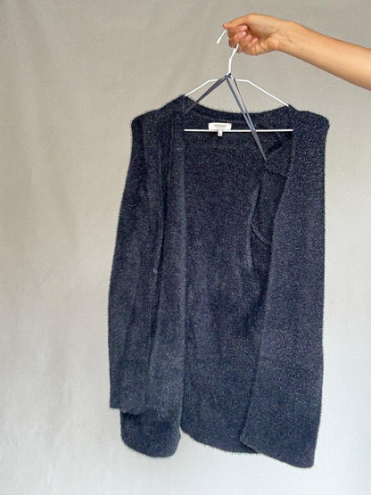 Dark Navy Metallic Shimmer Cardigan — additional view 9