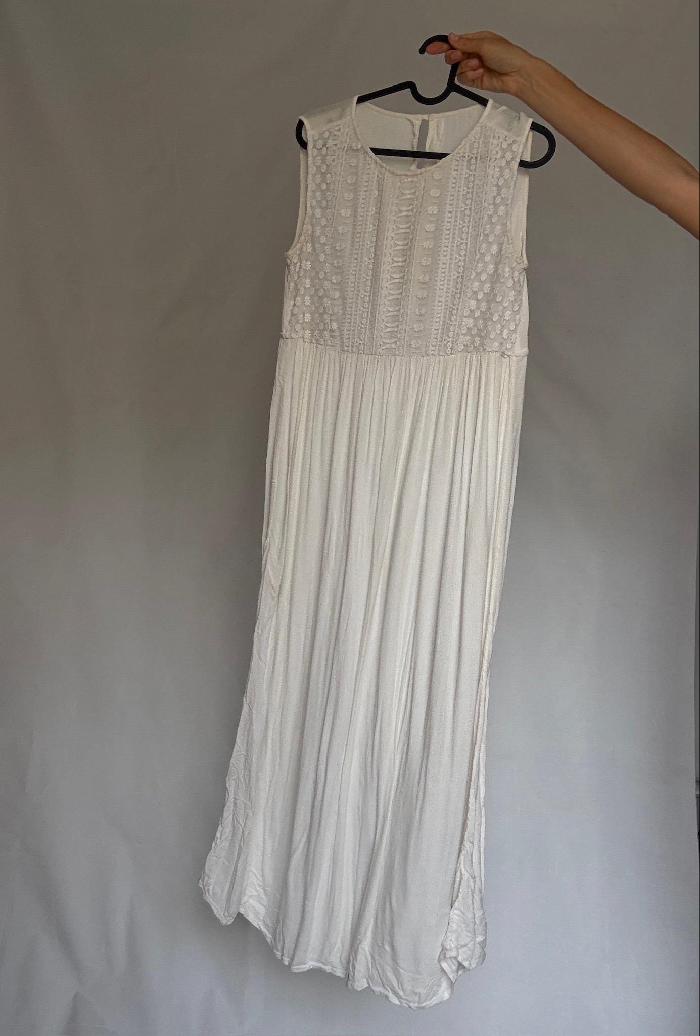 Vintage Ivory Cotton Maxi Dress — additional view 9